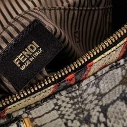 Pre Owned Fendi Multicolor Watersnake Chameleon Satchel