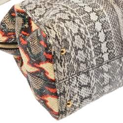 Pre Owned Fendi Multicolor Watersnake Chameleon Satchel