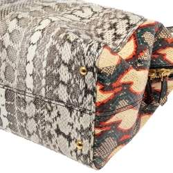Pre Owned Fendi Multicolor Watersnake Chameleon Satchel