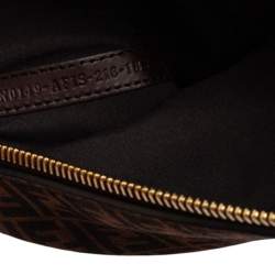 Pre Owned Fendi Tobacco Zucca Suede Flat Pouch