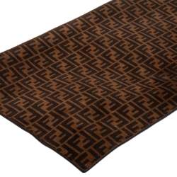 Pre Owned Fendi Tobacco Zucca Suede Flat Pouch