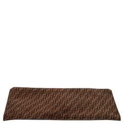 Pre Owned Fendi Tobacco Zucca Suede Flat Pouch