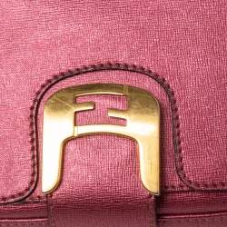 Pre Owned Fendi Metallic Pink Leather Chameleon Crossbody Bag