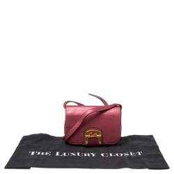 Pre Owned Fendi Metallic Pink Leather Chameleon Crossbody Bag