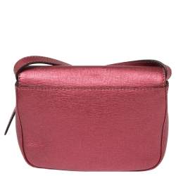 Pre Owned Fendi Metallic Pink Leather Chameleon Crossbody Bag