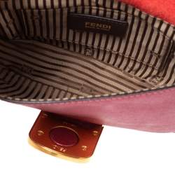 Pre Owned Fendi Metallic Pink Leather Chameleon Crossbody Bag