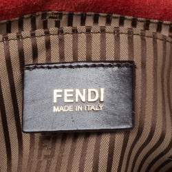 Pre Owned Fendi Metallic Pink Leather Chameleon Crossbody Bag