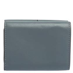 Fendi Dust Grey Leather Peekaboo Trifold Wallet