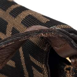 Pre Owned Fendi Tobacco Zucca Canvas and Leather Flap Crossbody Bag