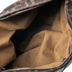 Pre Owned Fendi Tobacco Zucca Canvas and Leather Chef Hobo