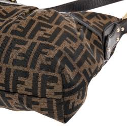Pre Owned Fendi Tobacco Zucca Canvas and Leather Chef Hobo