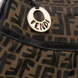 Pre Owned Fendi Tobacco Zucca Canvas and Leather Chef Hobo