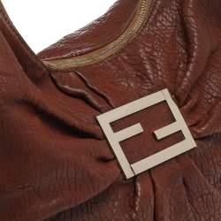 Pre Owned Fendi Brown Leather Mia Hobo