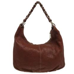 Pre Owned Fendi Brown Leather Mia Hobo