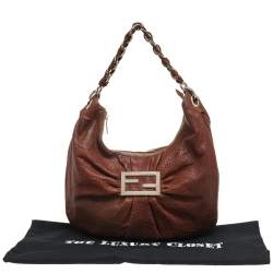Pre Owned Fendi Brown Leather Mia Hobo