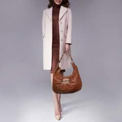 Pre Owned Fendi Brown Leather Mia Hobo