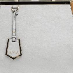 Pre Owned Fendi White/Brown Leather And Calf Hair Large 2jours Tote