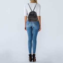 Pre Owned Fendi Black Leather Mini By The Way Backpack