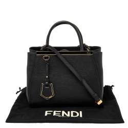 Pre Owned  حقيبة يد فندي ميني 2جور جلد أسود