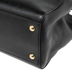 Pre Owned  حقيبة يد فندي ميني 2جور جلد أسود