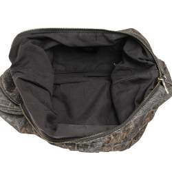 Pre Owned Fendi Metallic Brown/Grey Zucca Canvas Mia Hobo