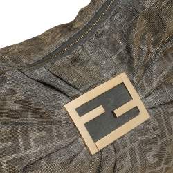 Pre Owned Fendi Metallic Brown/Grey Zucca Canvas Mia Hobo