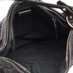 Pre Owned Fendi Tobacco Zucca Embossed Leather Chef Hobo