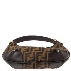 Pre Owned Fendi Tobacco Zucca Canvas Small Hobo