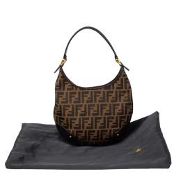 Pre Owned Fendi Tobacco Zucca Canvas Small Hobo