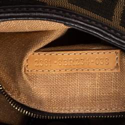 Pre Owned Fendi Tobacco Zucca Canvas Small Hobo