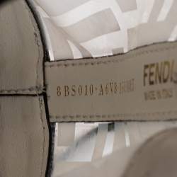 Pre Owned Fendi White Zucca PVC and Leather Mini Mon Tresor Drawstring Bucket Bag