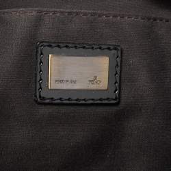 Pre Owned Fendi Brown/Black Striped Velvet and Calfhair B Bis Shoulder Bag