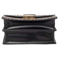 مملوكة مسبقًا حقيبة كتف فندي كان يو جلد زوكا بني-أسود صغيرة