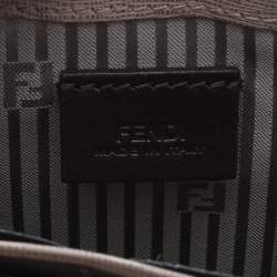 Pre Owned Fendi Grey Leather 2 Jours Envelope Clutch