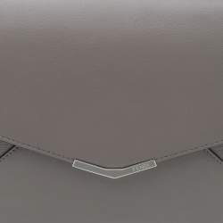 Pre Owned Fendi Grey Leather 2 Jours Envelope Clutch