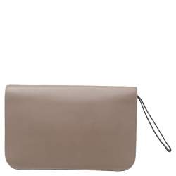 Pre Owned Fendi Grey Leather 2 Jours Envelope Clutch