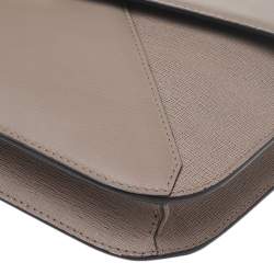 Pre Owned Fendi Grey Leather 2 Jours Envelope Clutch
