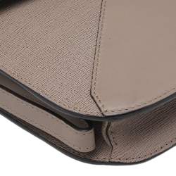 Pre Owned Fendi Grey Leather 2 Jours Envelope Clutch