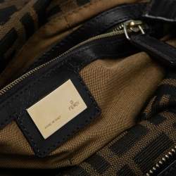 Pre Owned Fendi Tobacco Zucca Canvas and Leather Large Chef Tote