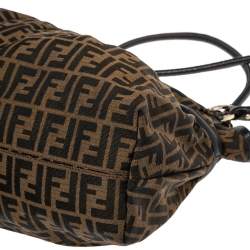 Pre Owned Fendi Tobacco Zucca Canvas and Leather Large Chef Tote