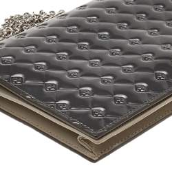 Pre Owned Fendi Grey Patent Leather Fendilicious Wallet On Chain