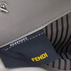 Pre Owned Fendi Grey Patent Leather Fendilicious Wallet On Chain