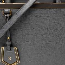 Pre Owned Fendi Grey Leather Small 2Jours Tote