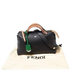 Pre Owned Fendi Brown/Black Leather Small By The Way Shoulder Bag