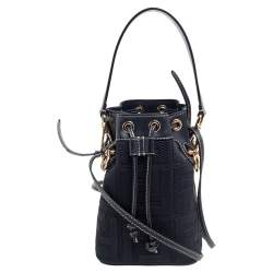 mini Mon Tresor FF-embroidery bucket bag, FENDI