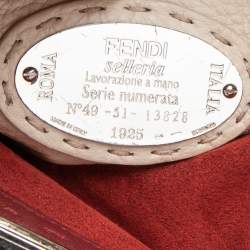 Pre Owned Fendi Red Leather Medium Selleria Peekaboo Top Handle Bag