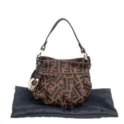 Pre Owned Fendi Tobacco Zucca Canvas and Leather Mini Chef Bag