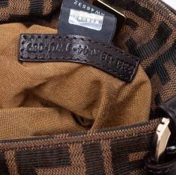 Pre Owned Fendi Tobacco Zucca Canvas and Leather Mini Chef Bag