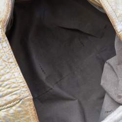 Fendi Metallic Gold Leather Holographic Textured Spy Hobo