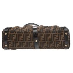 Pre Owned Fendi Tobacco Zucca Canvas and Leather Magic Top Handle Bag